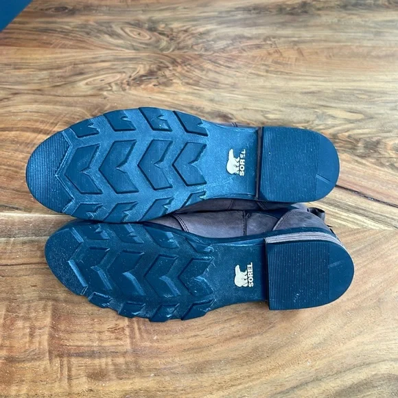 SOREL Emilie Brown Leather Waterproof Boots Booties Women’s Size 9.5 - Picture 6 of 12